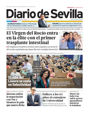 Portada de Diario de Sevilla, 3 de junio de 2026