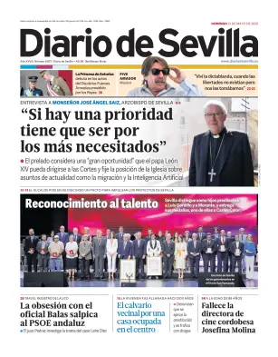 Portada de Diario de Sevilla, 31 de mayo de 2026