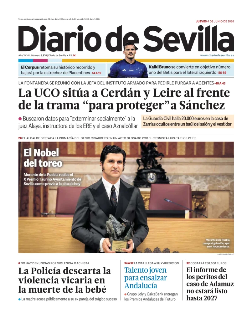 Portada de Diario de Sevilla