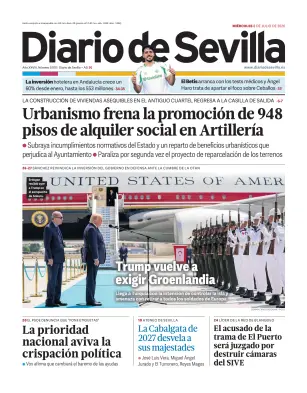 Portada de Diario de Sevilla, 8 de julio de 2026