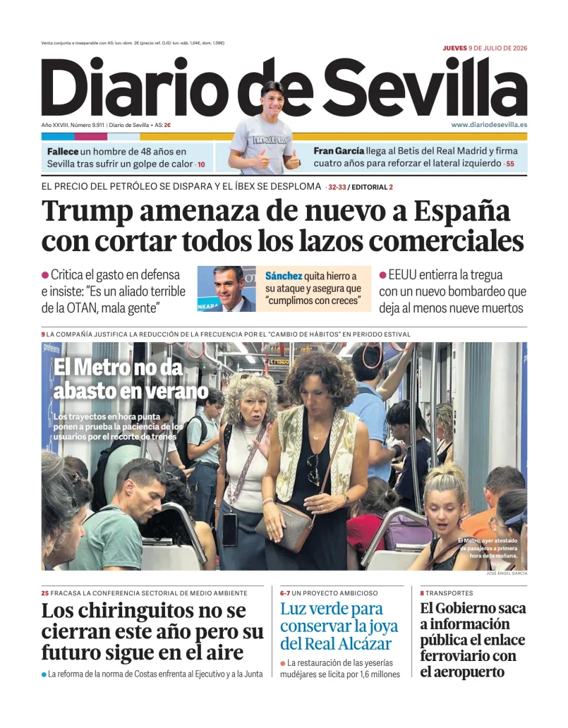 Portada de Diario de Sevilla