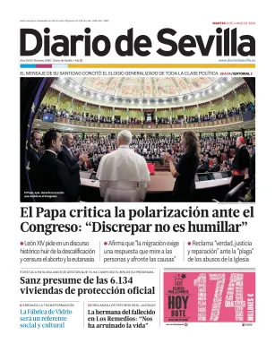 Portada de Diario de Sevilla, 9 de junio de 2026
