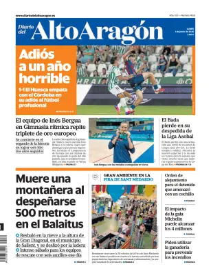 Portada de Diario del Alto Aragón, 1 de junio de 2026