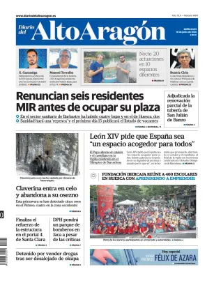 Portada de Diario del Alto Aragón, 10 de junio de 2026