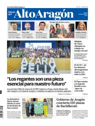 Portada de Diario del Alto Aragón, 11 de junio de 2026