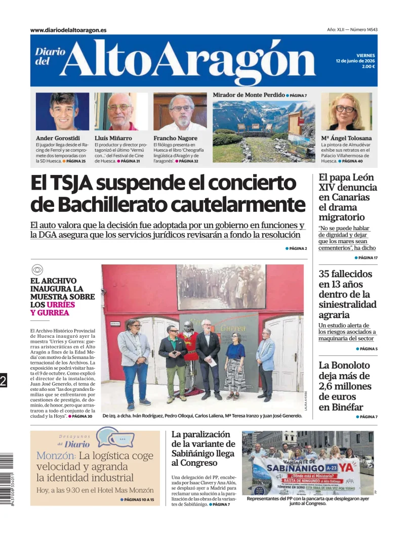 Portada de Diario del Alto Aragón