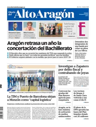 Portada de Diario del Alto Aragón, 13 de junio de 2026