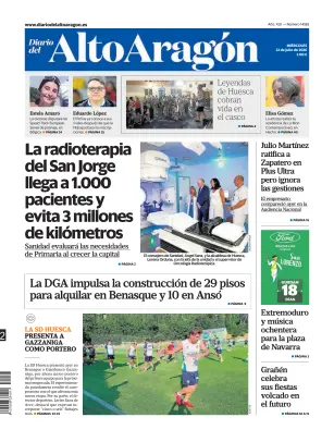 Portada de Diario del Alto Aragón, 22 de julio de 2026