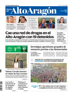 Portada de Diario del Alto Aragón, 23 de julio de 2026