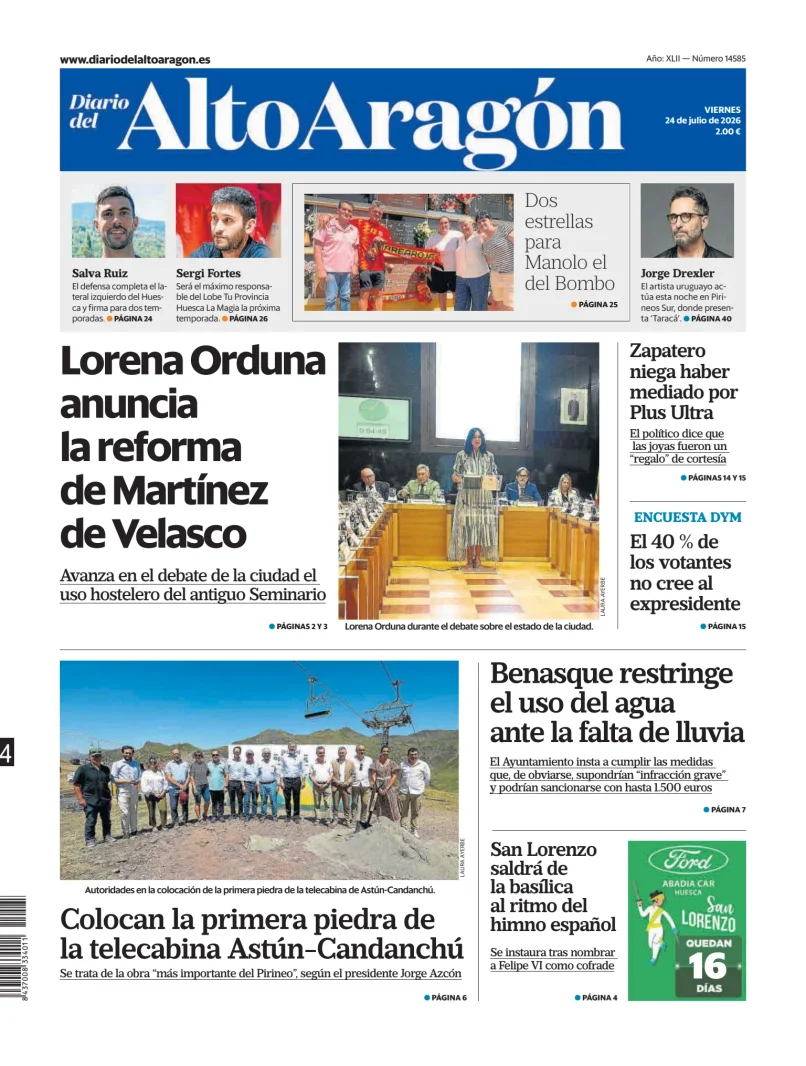 Portada de Diario del Alto Aragón