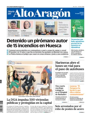 Portada de Diario del Alto Aragón, 25 de julio de 2026