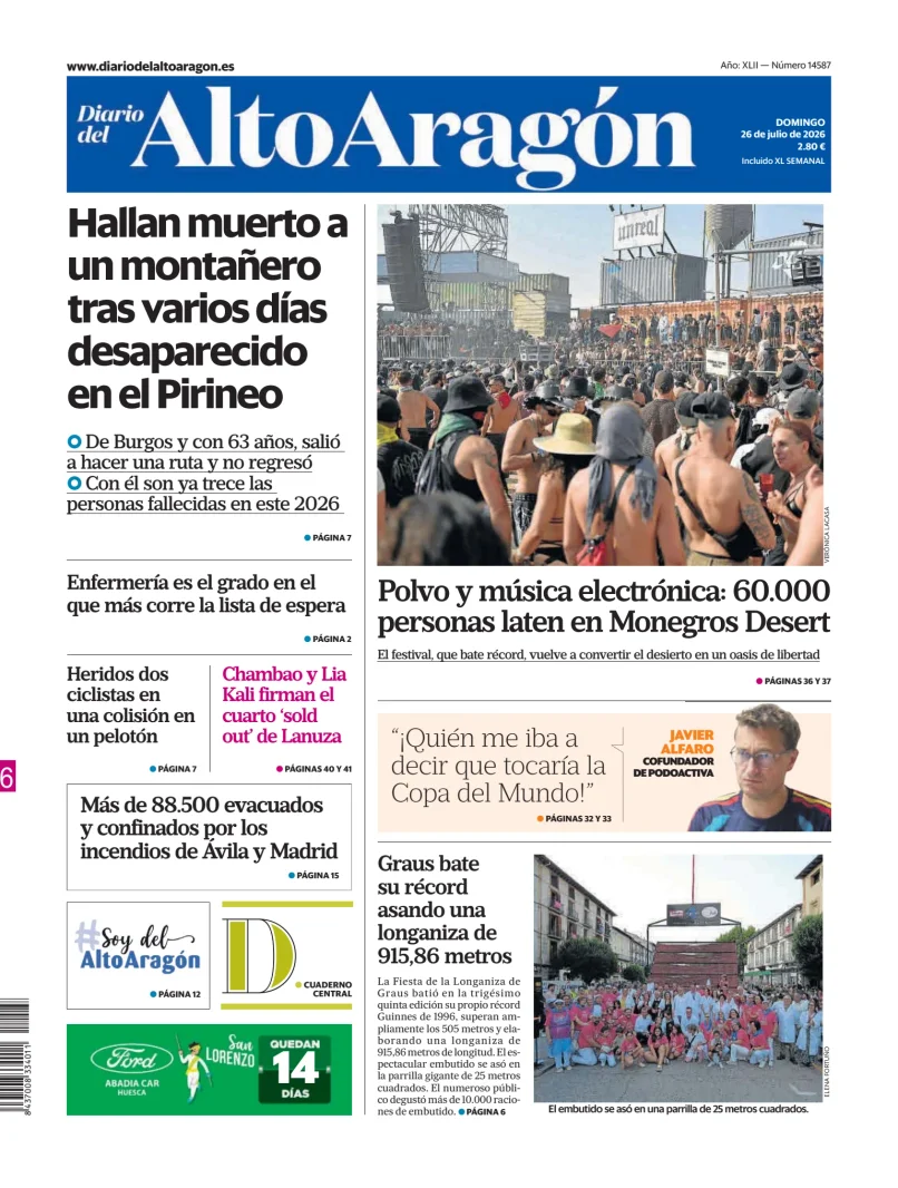 Portada de Diario del Alto Aragón