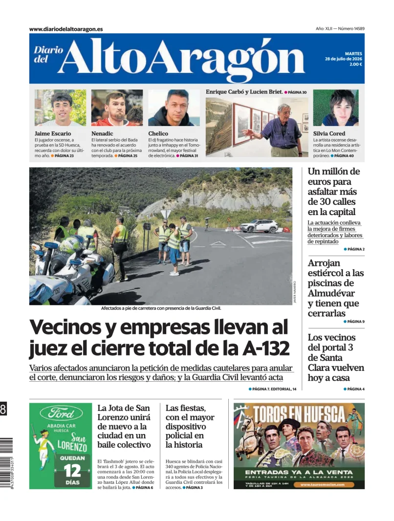Portada de Diario del Alto Aragón