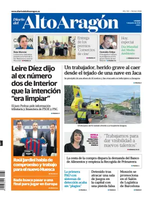 Portada de Diario del Alto Aragón, 5 de junio de 2026