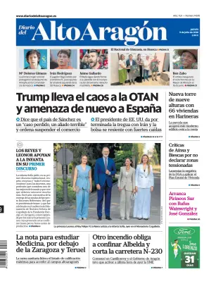 Portada de Diario del Alto Aragón, 9 de julio de 2026