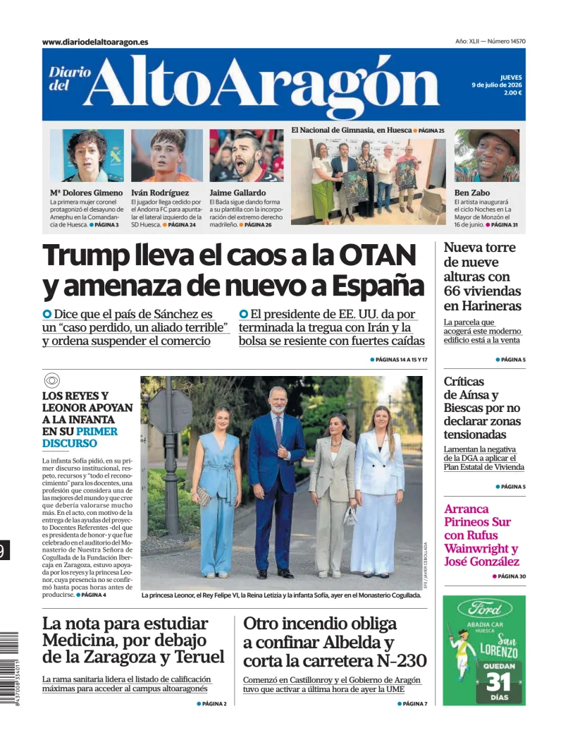 Portada de Diario del Alto Aragón