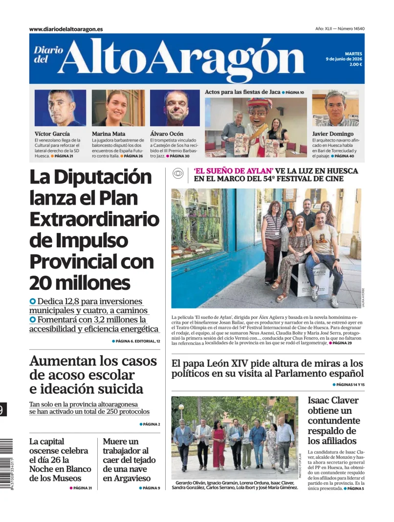 Portada de Diario del Alto Aragón