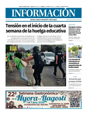 Portada de Diario Informacion (Elche y Vega Baja), 1 de junio de 2026