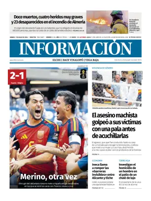 Portada de Diario Informacion (Elche y Vega Baja), 11 de julio de 2026
