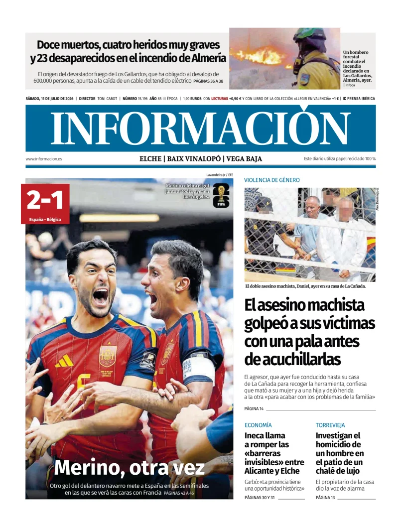 Portada de Diario Informacion (Elche y Vega Baja)