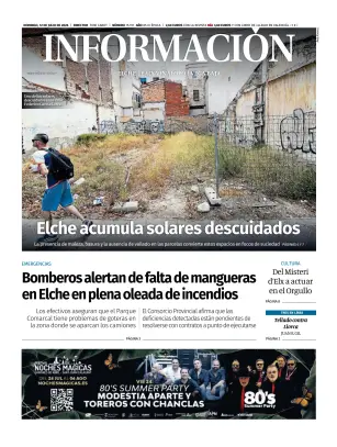 Portada de Diario Informacion (Elche y Vega Baja), 12 de julio de 2026