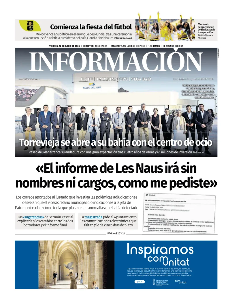 Portada de Diario Informacion (Elche y Vega Baja)