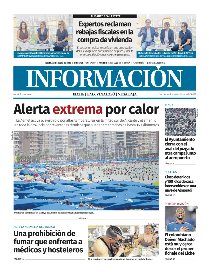 Portada de Diario Informacion (Elche y Vega Baja)