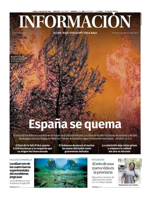 Portada de Diario Informacion (Elche y Vega Baja), 27 de julio de 2026