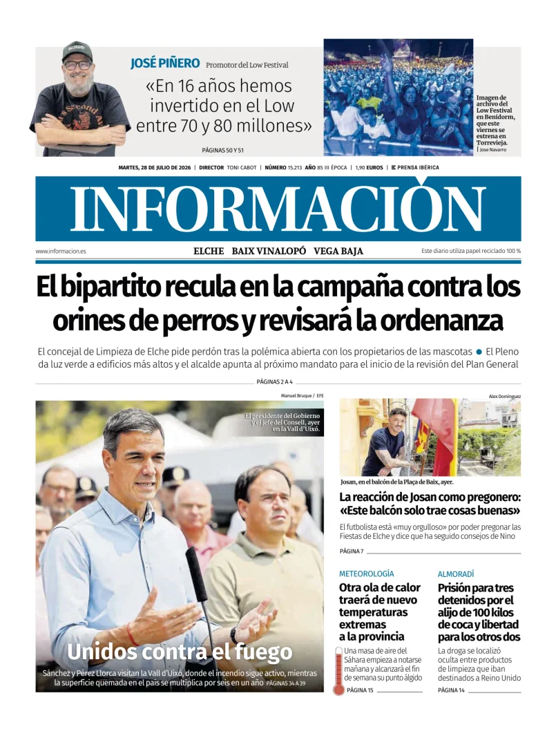 Portada de Diario Informacion (Elche y Vega Baja)