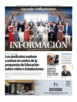 Portada de Diario Informacion (Elche y Vega Baja), 29 de mayo de 2026