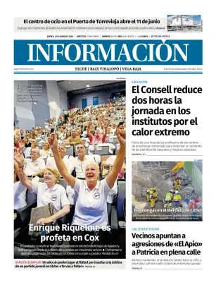 Portada de Diario Informacion (Elche y Vega Baja), 4 de junio de 2026
