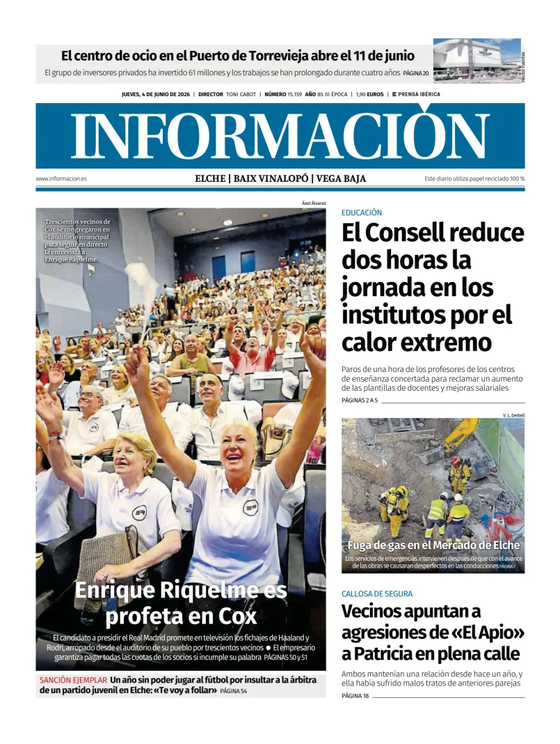 Portada de Diario Informacion (Elche y Vega Baja)