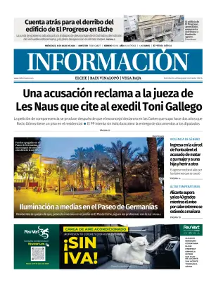 Portada de Diario Informacion (Elche y Vega Baja), 8 de julio de 2026
