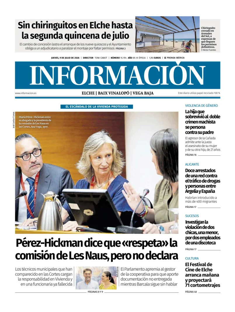 Portada de Diario Informacion (Elche y Vega Baja)