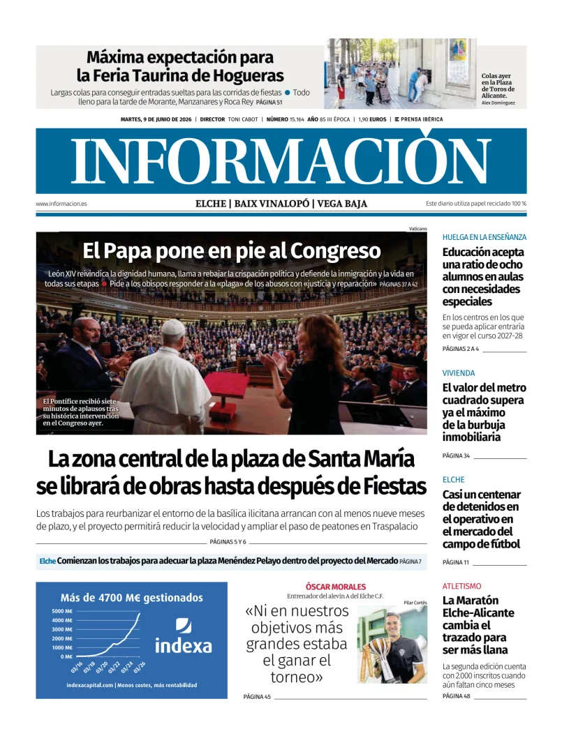 Portada de Diario Informacion (Elche y Vega Baja)