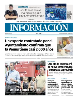 Portada de Diario Informacion, 28 de julio de 2026