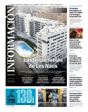 Portada de Diario Informacion, 3 de junio de 2026