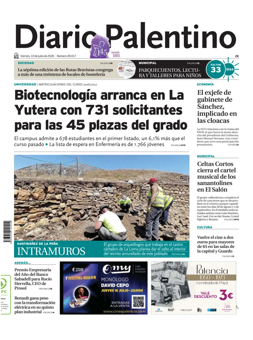 Portada de Diario Palentino