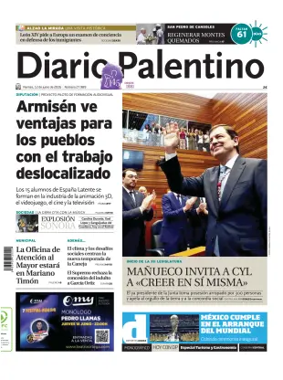 Portada de Diario Palentino, 12 de junio de 2026