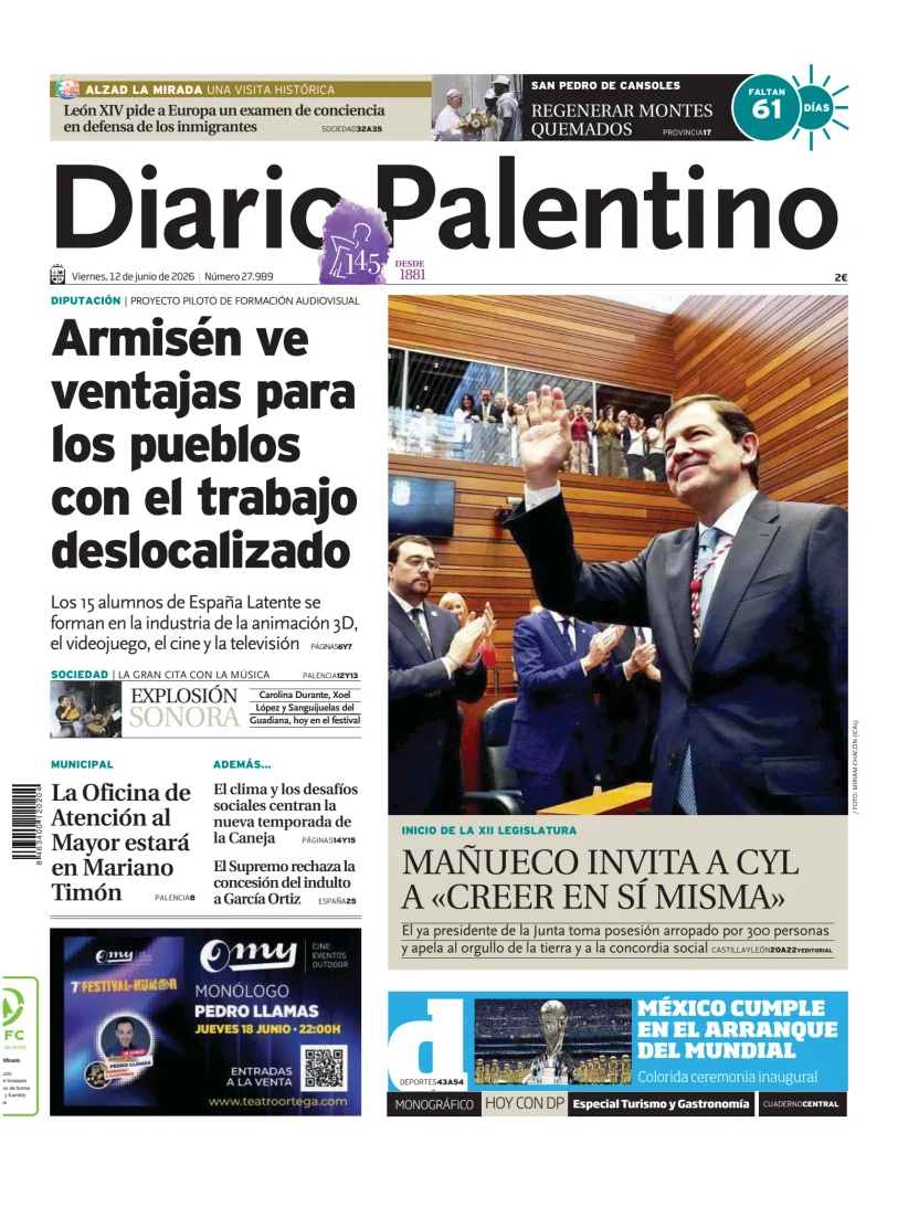 Portada de Diario Palentino