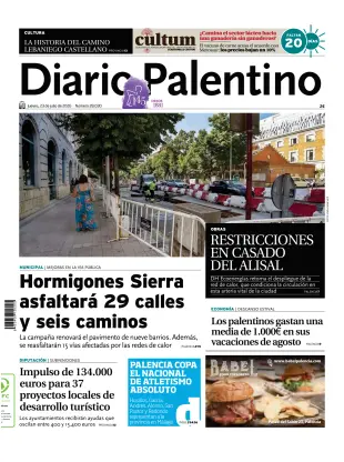Portada de Diario Palentino, 23 de julio de 2026