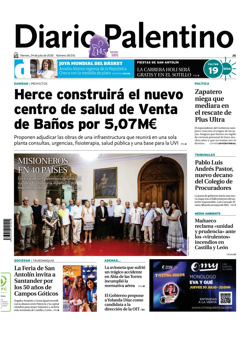 Portada de Diario Palentino