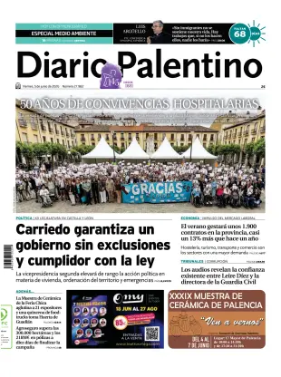 Portada de Diario Palentino, 5 de junio de 2026
