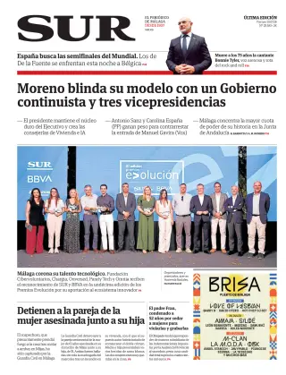 Portada de Diario Sur, 10 de julio de 2026
