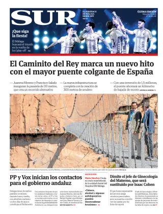 Portada de Diario Sur, 10 de junio de 2026