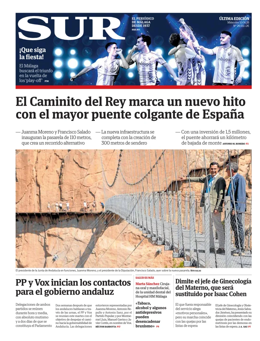 Portada de Diario Sur