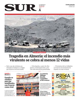 Portada de Diario Sur, 11 de julio de 2026
