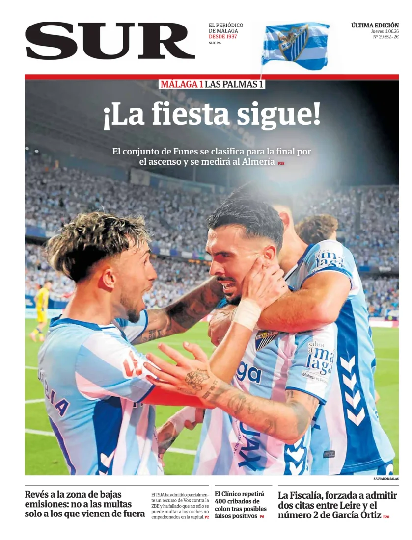 Portada de Diario Sur