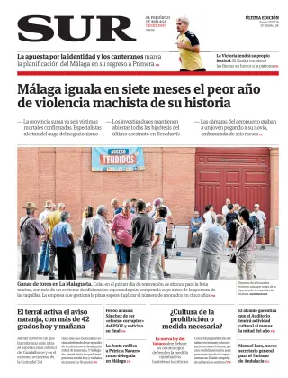 Portada de Diario Sur, 23 de julio de 2026