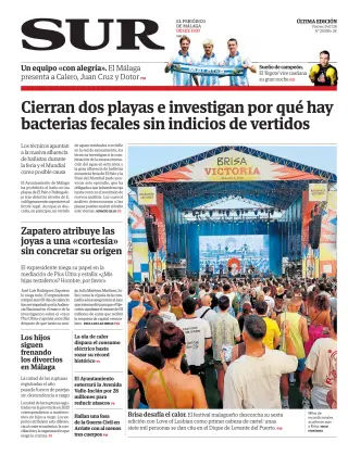 Portada de Diario Sur, 24 de julio de 2026